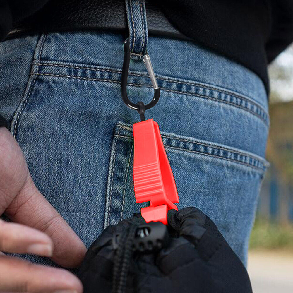 3pcs Glove Grabber Clamp Catcher Safety Working Clip Holder Hanger (Red)