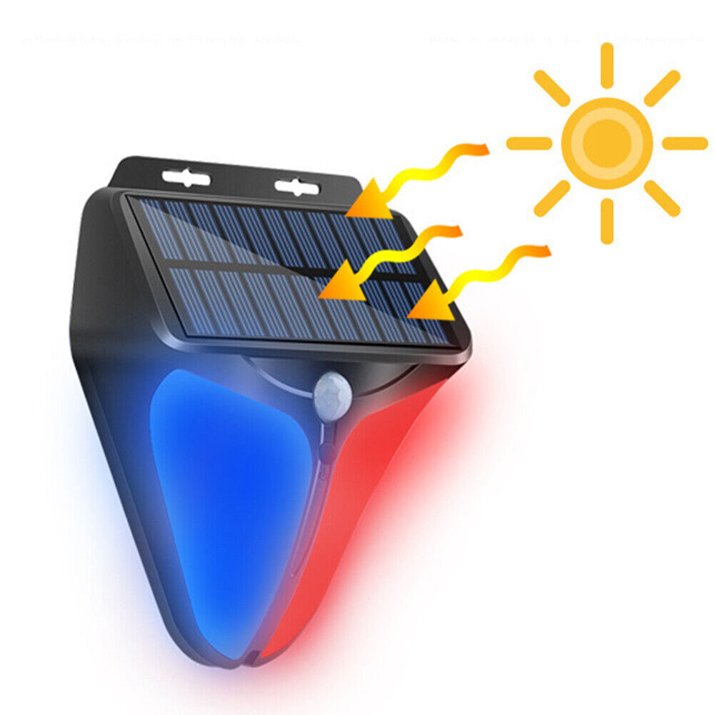 Alarm Light Wireless Solar Powered LED Strobe Motion Sensor Anti Theft Lamp