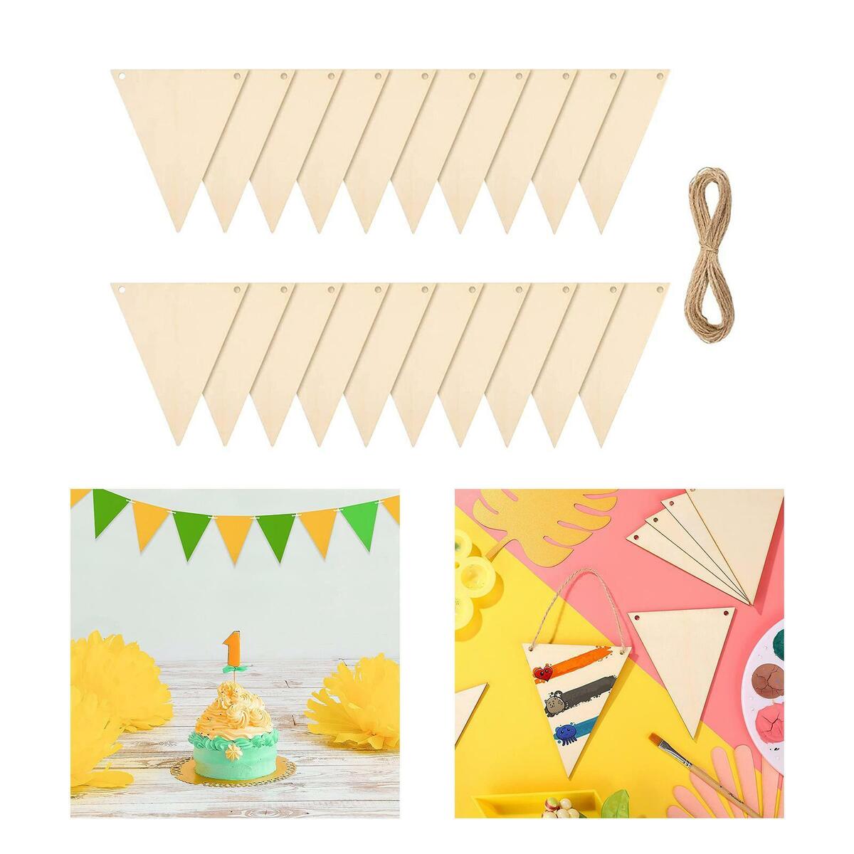 20Pcs Pennant Banner Triangle Flags Hanging  for Wedding  Decor