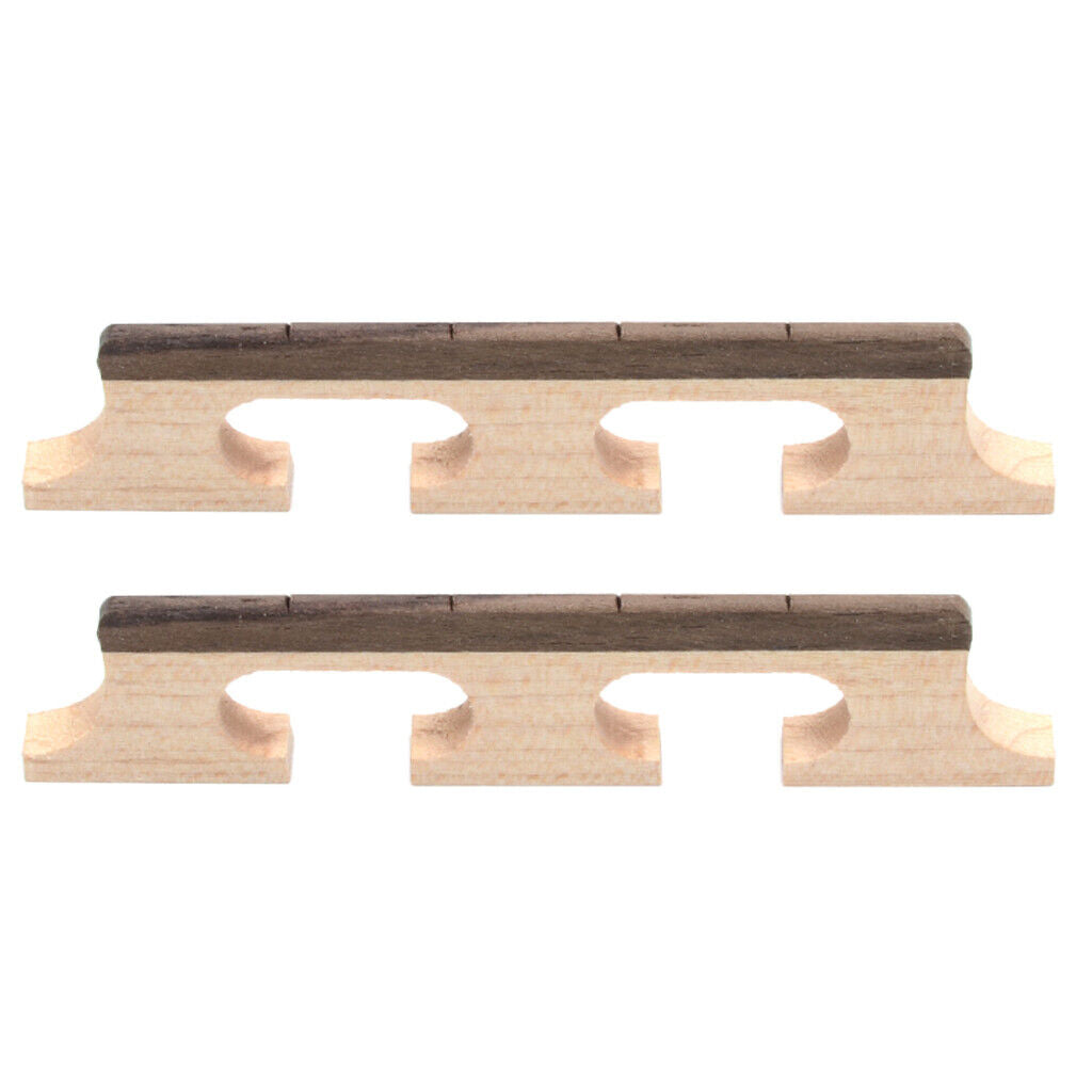 2 Pieces Wooden 4 Strings Banjo Saddle Bridge String Instrument