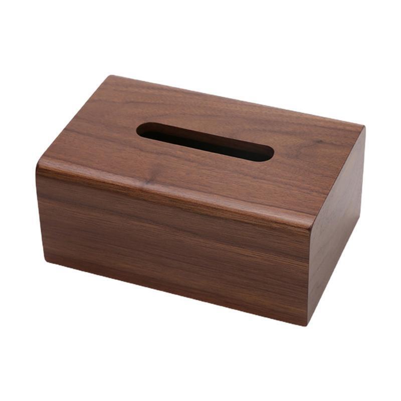 Walnut Tissue Box with Removable Lid Luxury Wooden Paper Holder Napkins Case