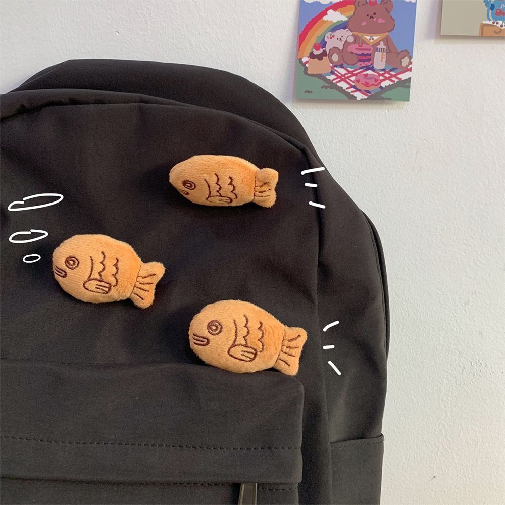 Fashion Lovely Sweater Backpack Taiyaki Brooch Corsage Small Fish Badge