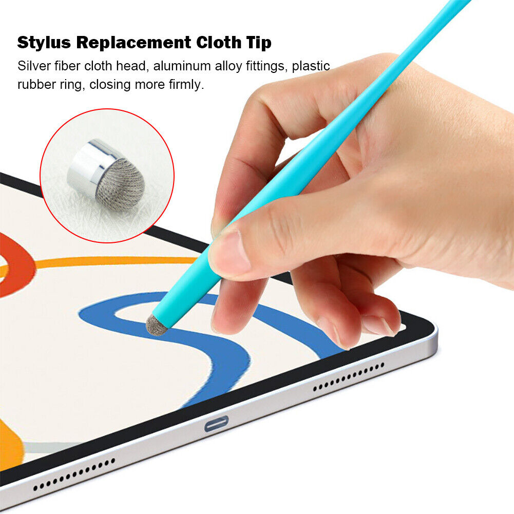 5pcs Conductive Stylus Pen Fiber Cloth Head Laptop Tablet Touchscreen Nibs