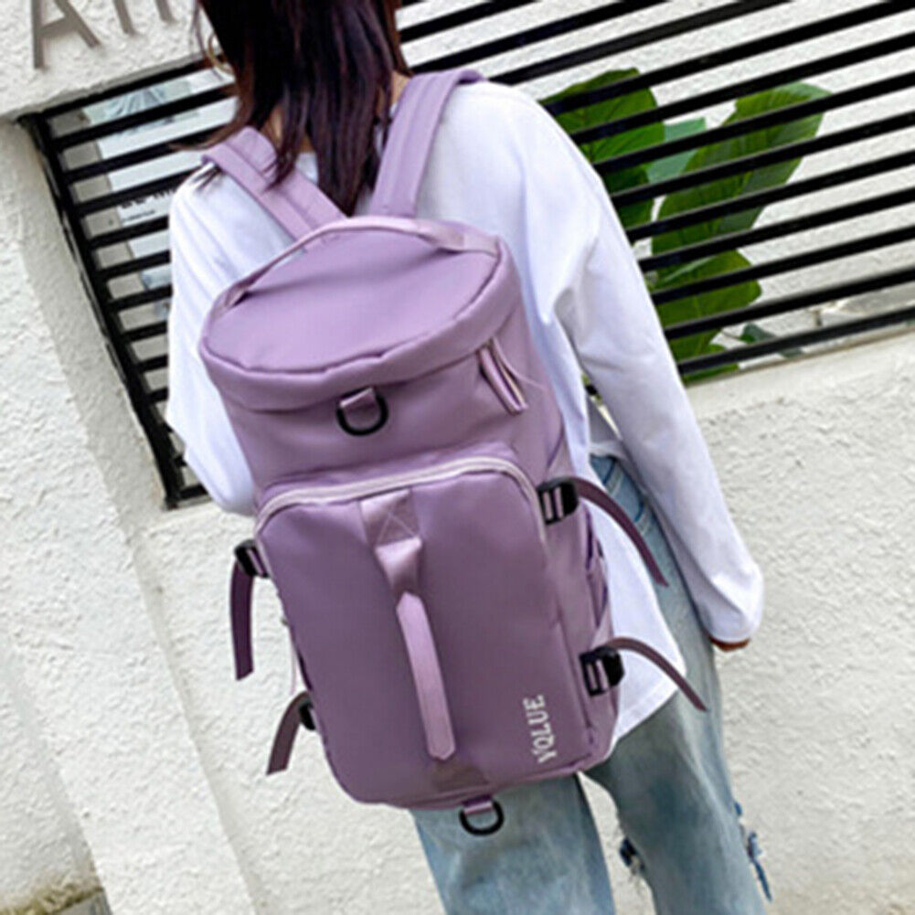 Fashion Women Oxford Cloth Solid Color Backpack Travel Rucksacks (Purple)
