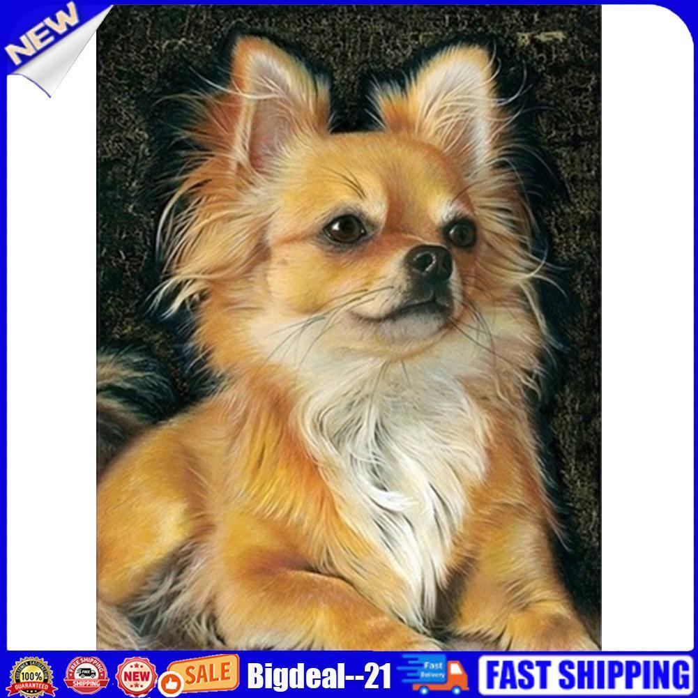 Full Drill Round Diamond Painting Dog Cross Stitch 5D Embroidery Bead Art