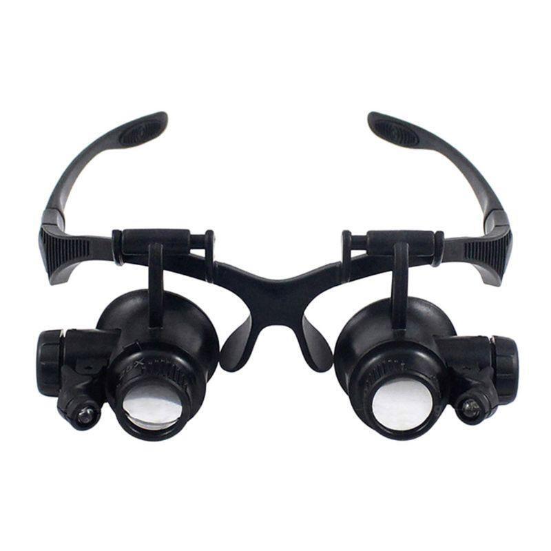 Bracket Headband Magnifying Glass With 2 LED Lights And 6 Interchangeable Lens