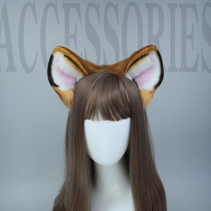 Cartoon Hair Hoop Plush Tiger Ears Headdress Headband for Street Shooting