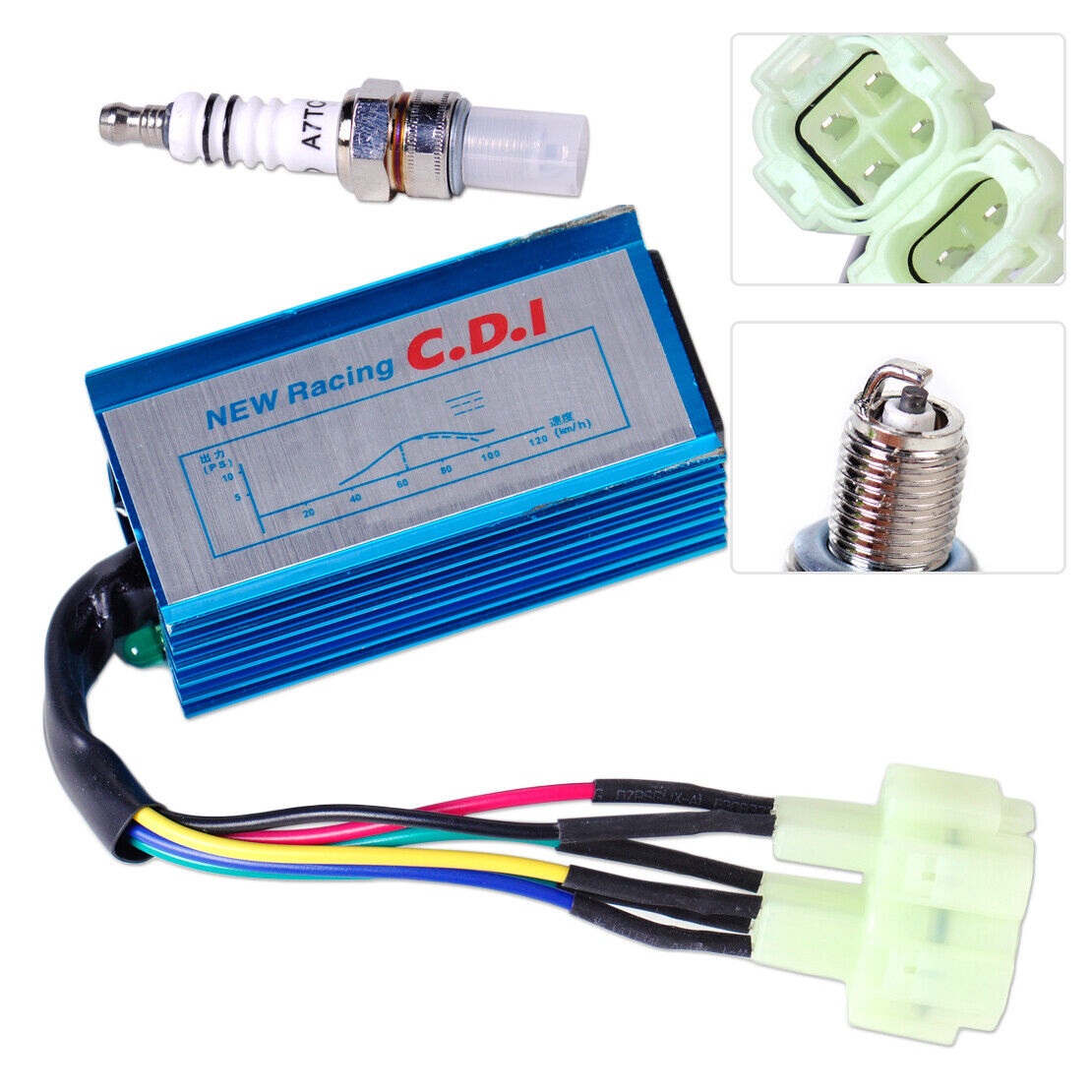 A7TC Spark Plug Performance CDI Box fit for GY6 50cc 150cc Scooter Dirt Bike Li