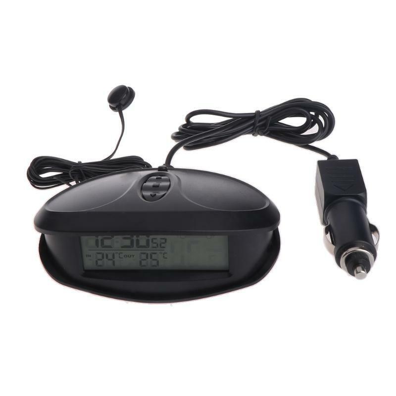 Digital Car In & Outdoor Thermometer Voltmeter Time Clock  Alarm Backlight EC98