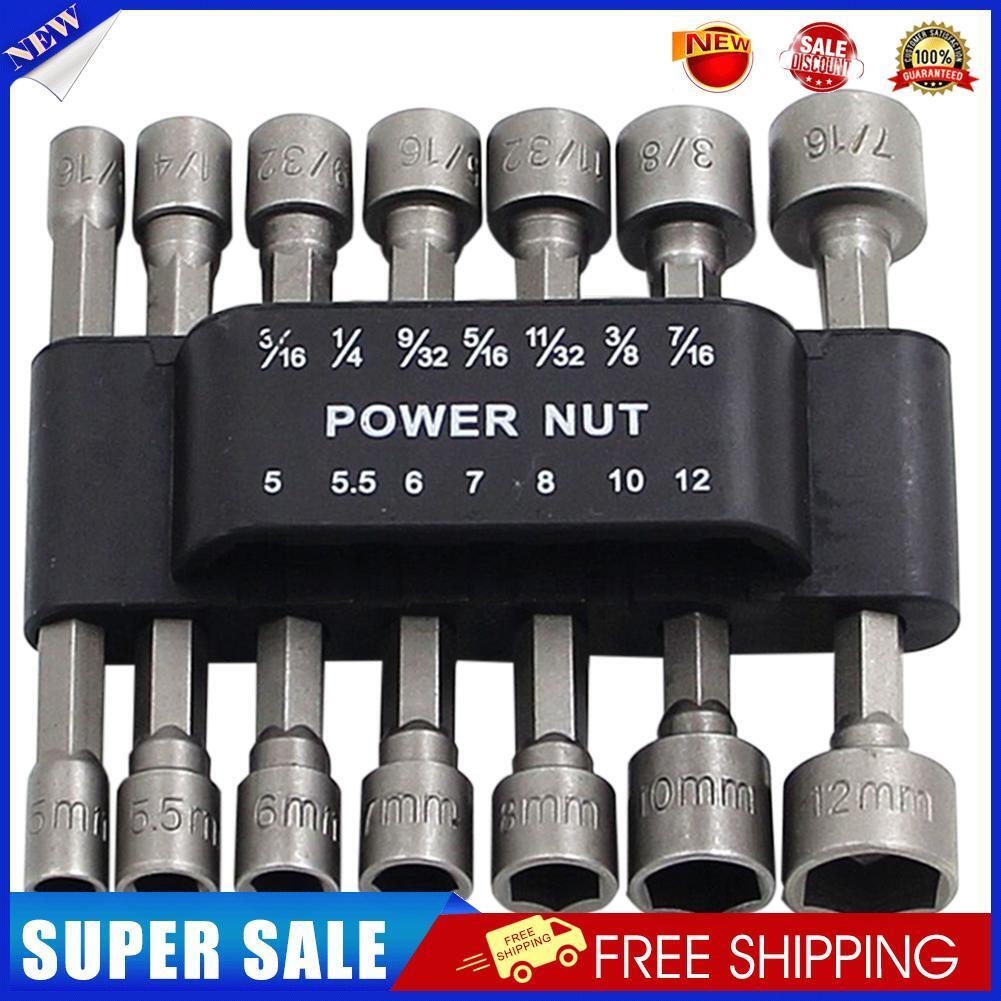 14pcs Strong Sleeve Wrench Hexagonal Handle Screw Sleeve Pneumatic Bits