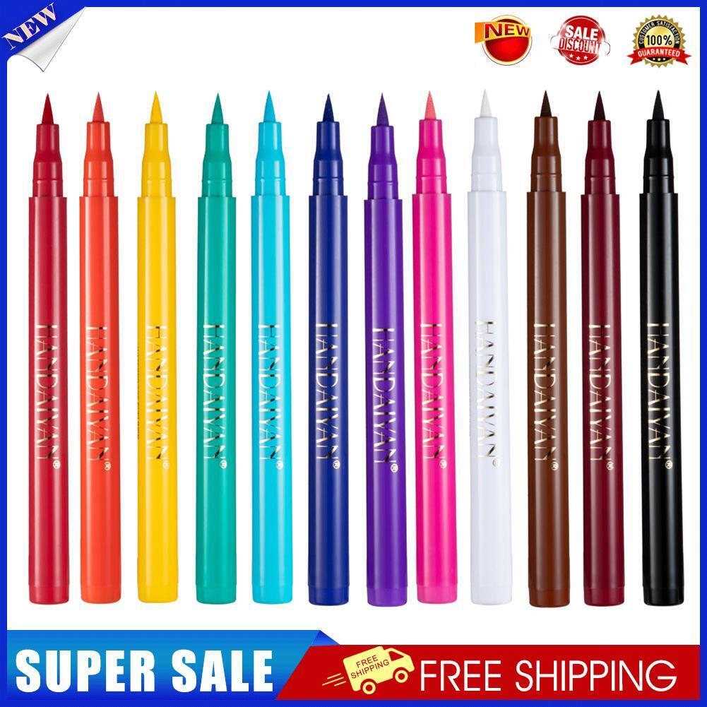 12pcs Matte Colorful Eyeliner Waterproof Non Blooming Liquid Eyeliner Pen