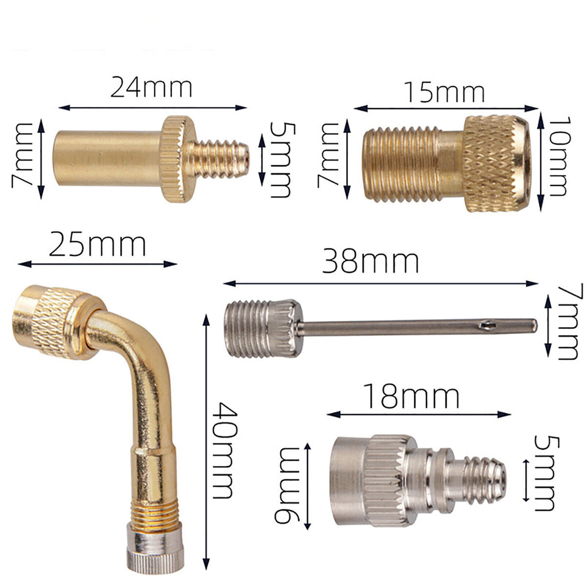 Bicycle Air Valve Adapter Kit Connector Extender Valve Adapter Inflator Tube