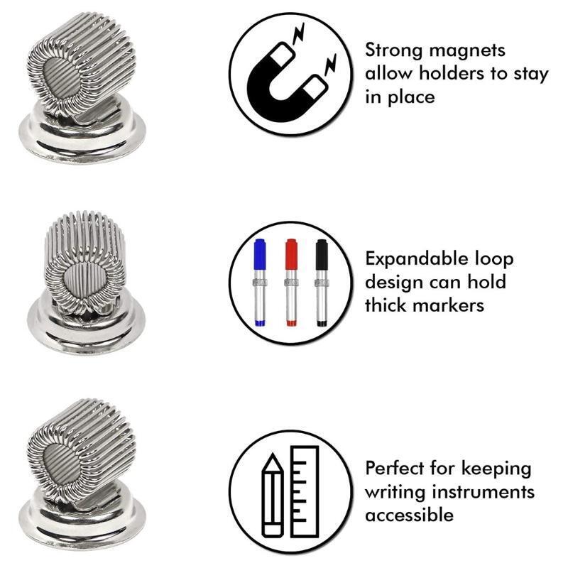 Magnet Pen Clips Metal Pen Holder Self Adhesive Pen Pencil Organizer