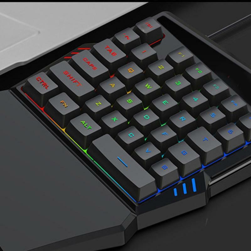 Mini 35 Keys Single Hand Gaming Keyboard RGB Wired Small RGB Backlight Keyboard