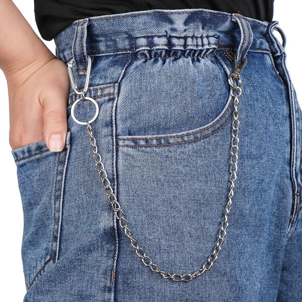 Pant Rock Punk Wallet Belt Chain Keyring Jean Keychain Clip HipHop Jewelry