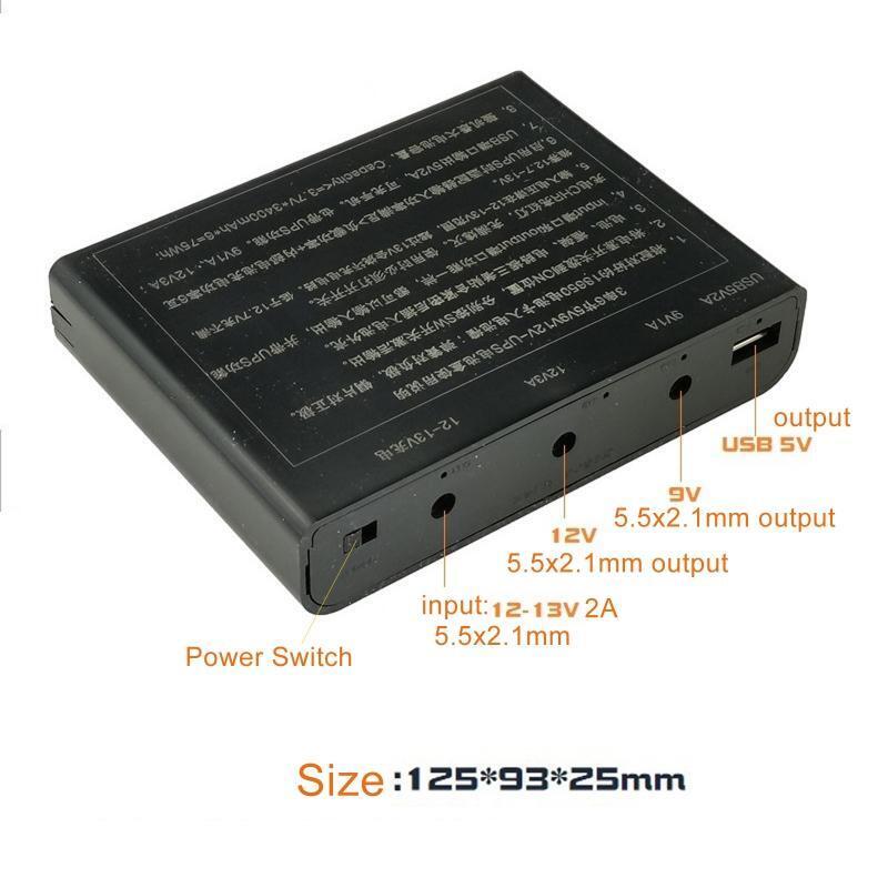 USB 5V DC 9V 12V Output 6x 18650 Battery UPS DIY Power Bank Box for Router LED