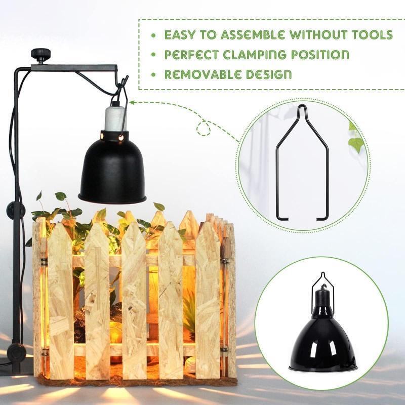 4 Pieces Reptile Lamp Hanger Metal Light Fixture Terrarium Light Accessories