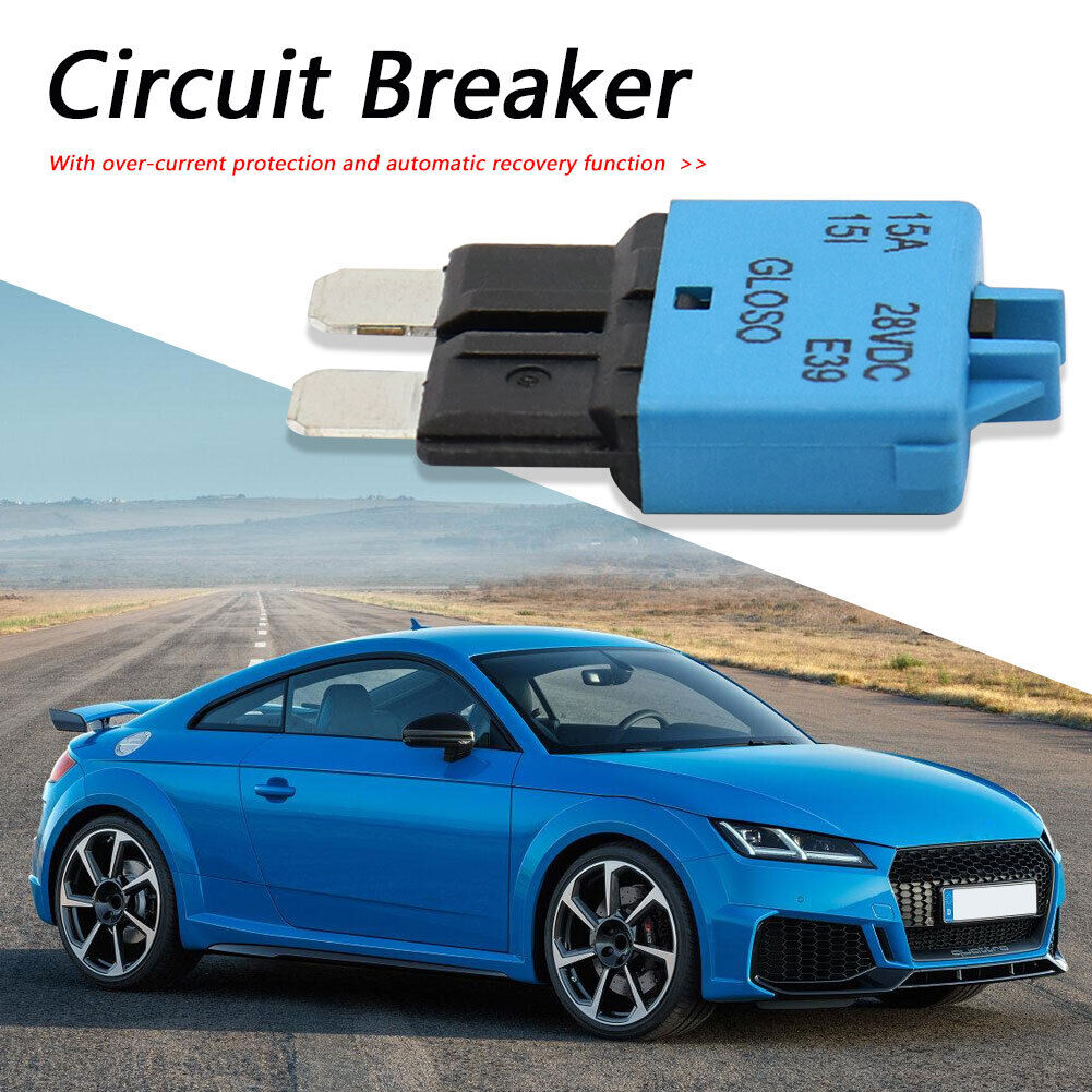 15A Circuit Breaker ATC Blade Fuse Manual Reset Resettable 15 Amp 28V DC