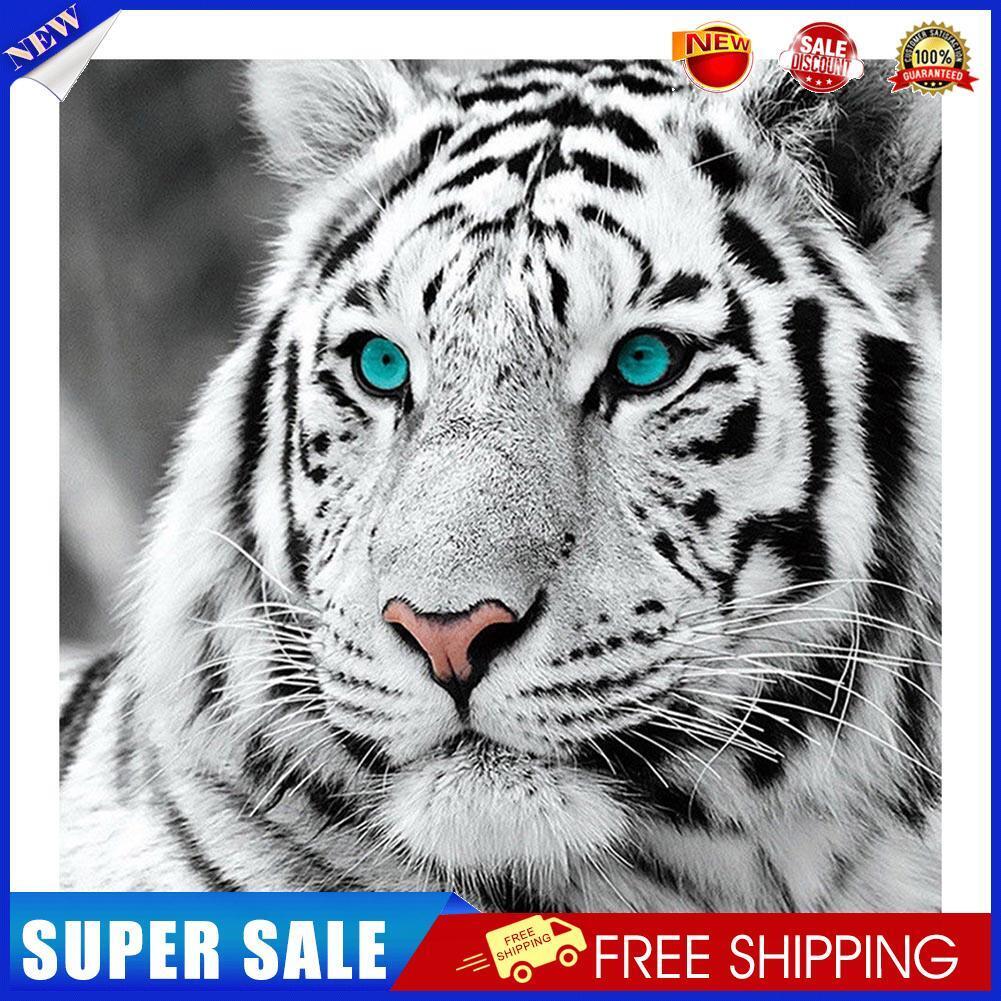 Tiger Head 5D DIY Full Drill Round Diamond Painting Embroidery Cross Stitch
