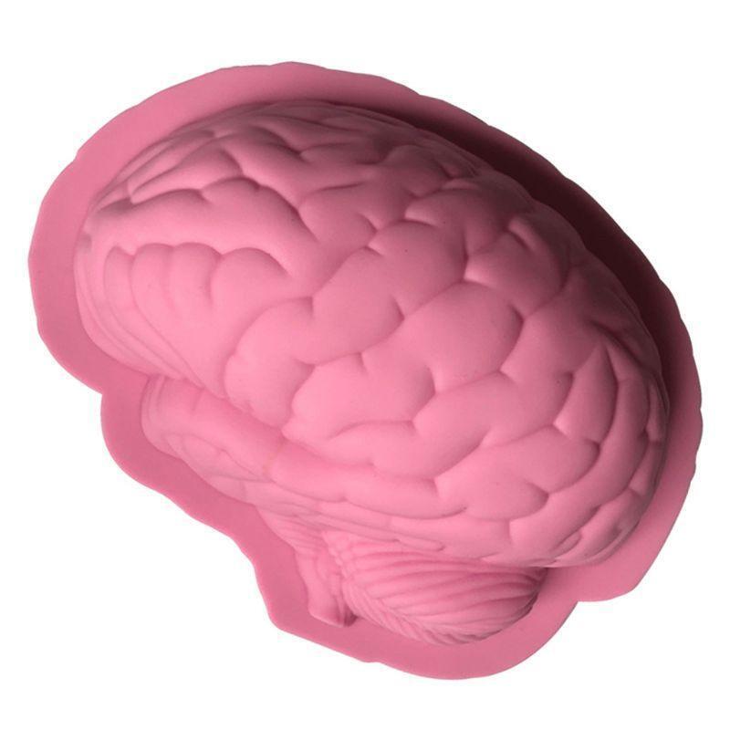 Human Brain Shape Pan Silicone Mold Halloween Cake Pudding Jelly Dessert Mould
