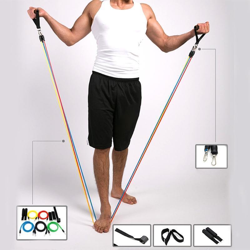11pcs/set Fitness Insanity Resistance Bands Set Home Body Training Workout Yoga