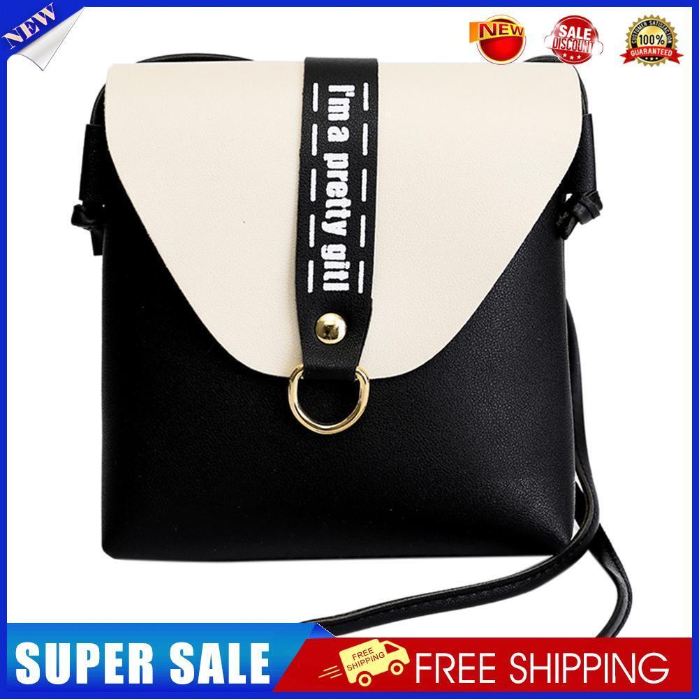 Women Girls Messenger Bags PU Leather Shoulder Mini Satchel Handbags/Black