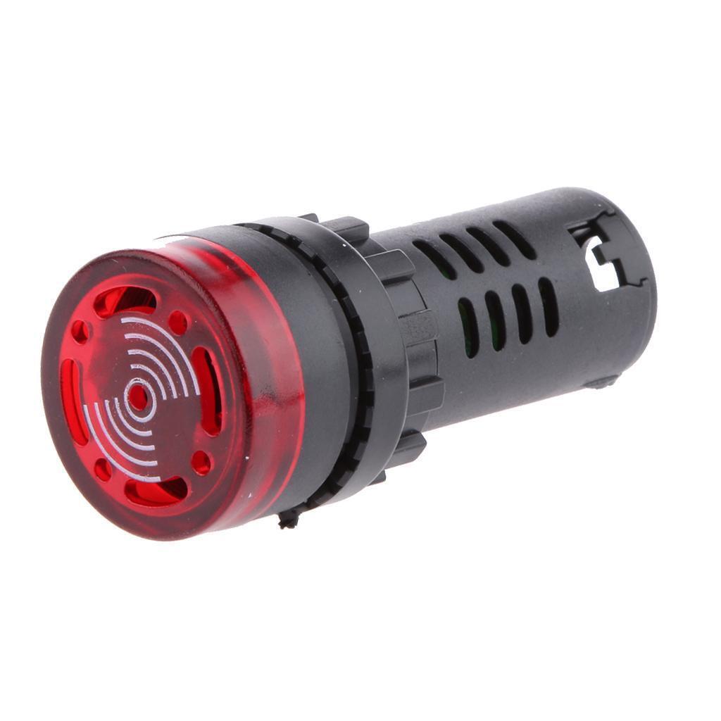 LED Flash Alarm Indicator Signal Lamp with Buzzer 22SM 12V Red