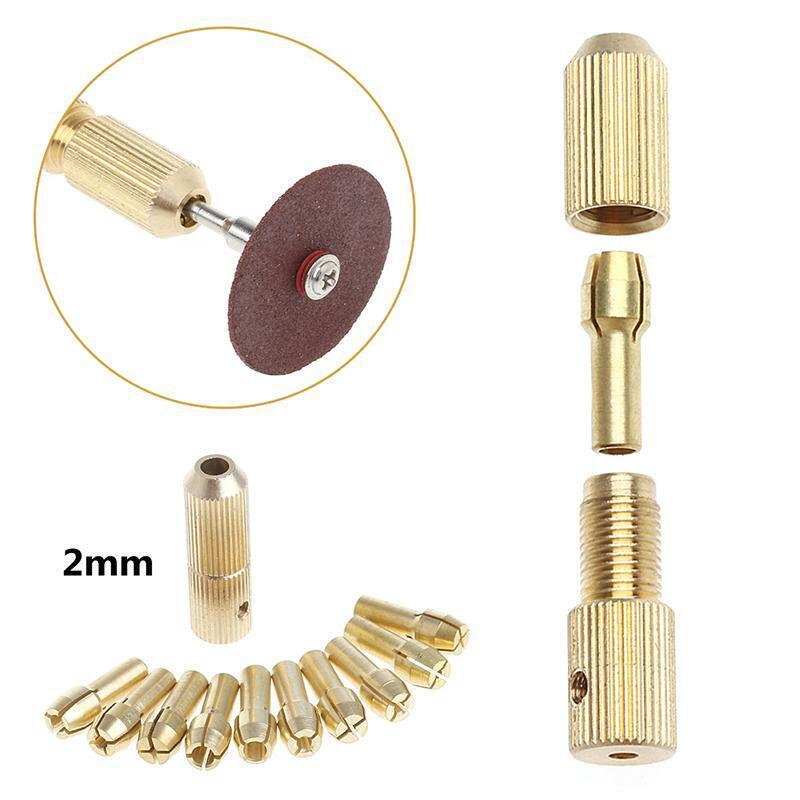 10Pcs 0.5-3.2mm Micro Twist Hand Drill Kit Chuck Electric Drill Bit Collet+2mm