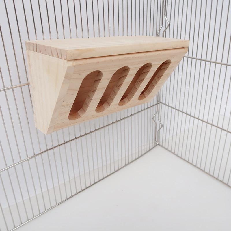 Rabbits Hay Food Case with Lid Wooden Grass Basket for Bunny Hamsters Guinea Pig