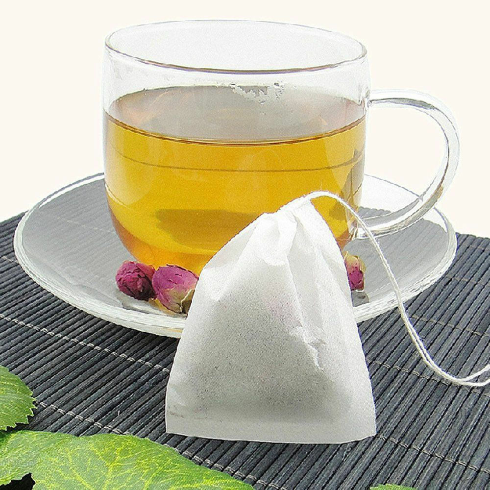 50pcs Empty Teabag String Heat Seal Filter Paper Herb Loose Tea Bag White