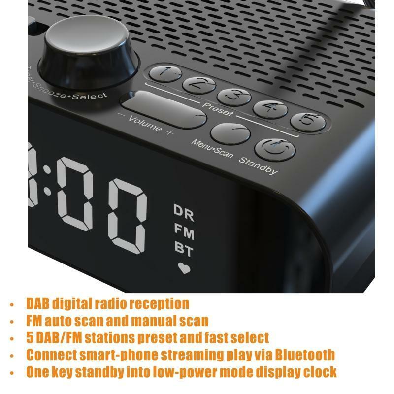 Long-term Use Stereo Loundspeaker Black Color Subwoofer Bedside FM Radio