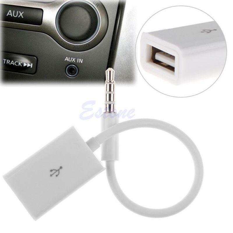 Male AUX Audio Plug Jack To USB 2.0 Female Converter Cable Cord Car MP3 3.5mm