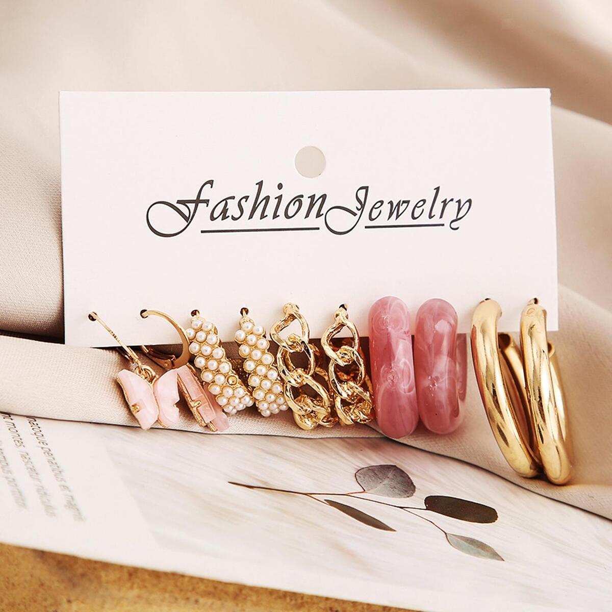 5 Pairs  Earrings Set  Pendant Punk for Party Christmas Day