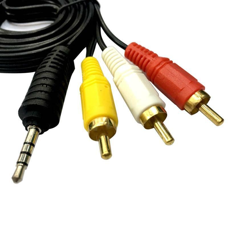 3.5mm to 3 RCA Male Plug AV Audio Video Stereo AUX Cable for TV Box Home Theater