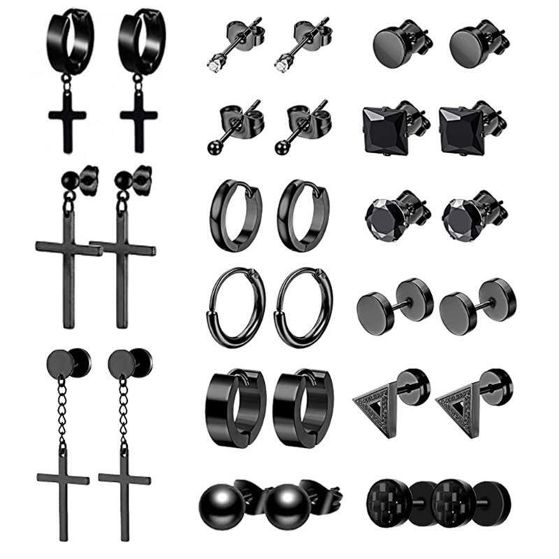 European and American Hip-hop Jewelry Barbell Zircon Ear Buckle Ear Clip