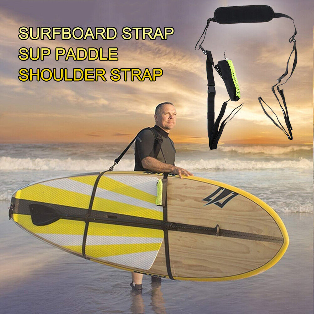 Adjustable Surfboard Shoulder Carry Paddleboard Strap with Water Bottle Bag