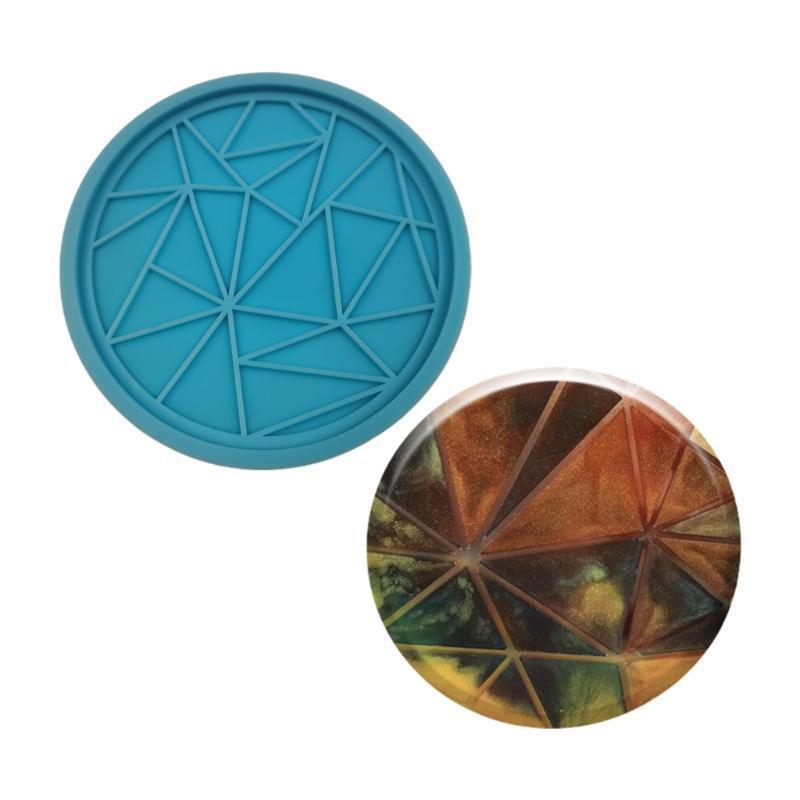 Jewelry Making Silicone Epoxy Mould DIY Art Crystal Geometric Agate Coaster Mold