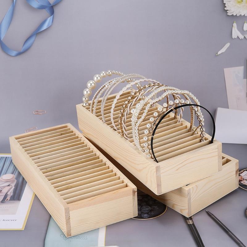 Wooden Headband Holder Hair Accessory Scrunchie Chains Bracelet Necklace Storage