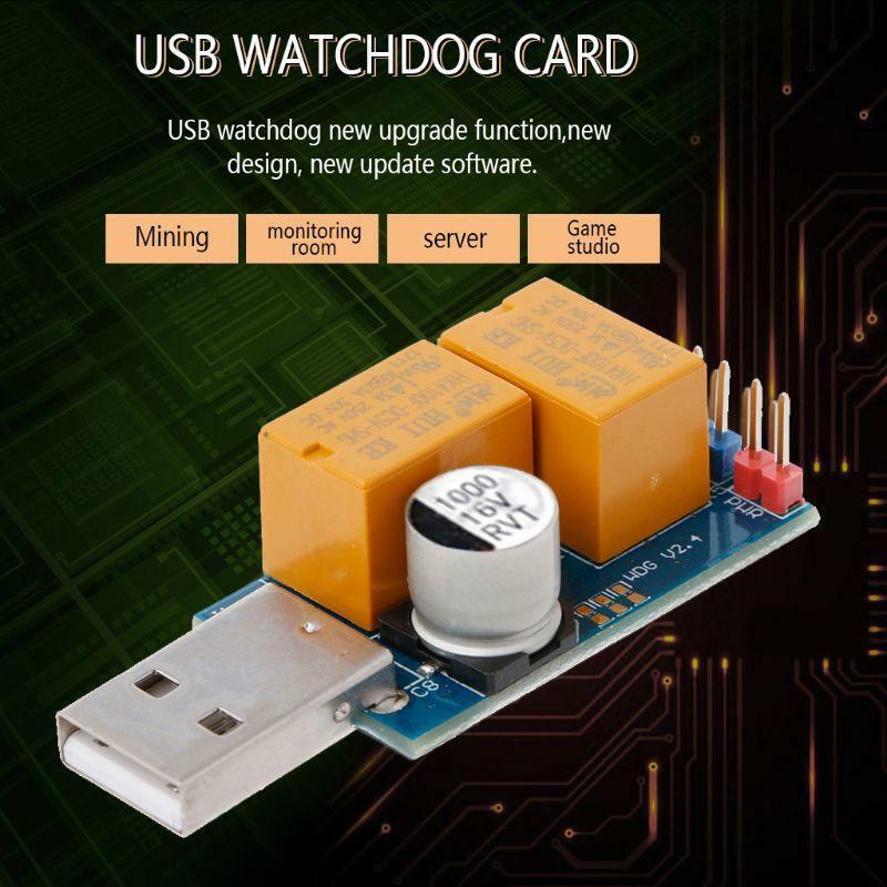 Double Relay USB Watch-Dog Card 24H Unattended Automatic Restart Blue Screen