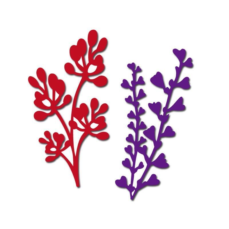 Flower Heart Leaves Plants Metal Cutting Dies DIY Card Making Embossing Stencil