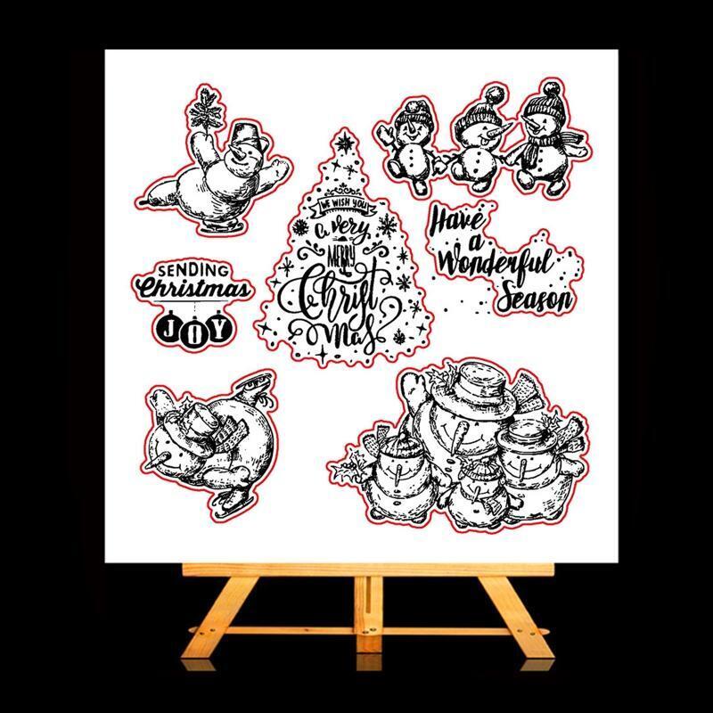 Merry Christmas Snowman Metal Cutting Dies Clear Stamp Set For DIY Scrapbooking