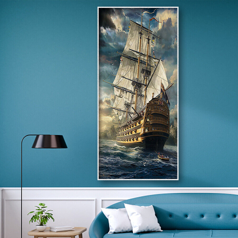 Sea Sailboat Full Drill Diamond Painting DIY Bead Art Picture Mosaic Kit