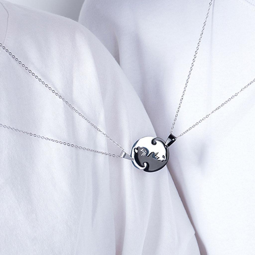 2 Pieces Couples Necklace Clavicle Chain Romantic  for Lover Anniversary