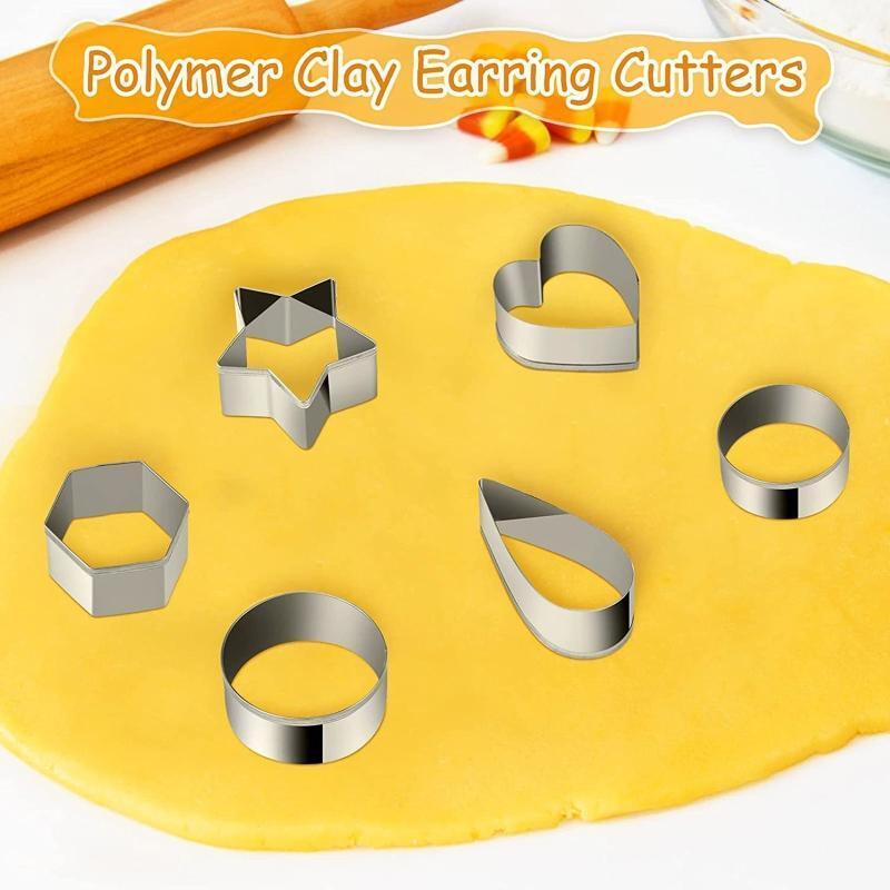 127 Pcs Polymer Clay Cutters Earring Cutters DIY Jewelry Making Art Crafts
