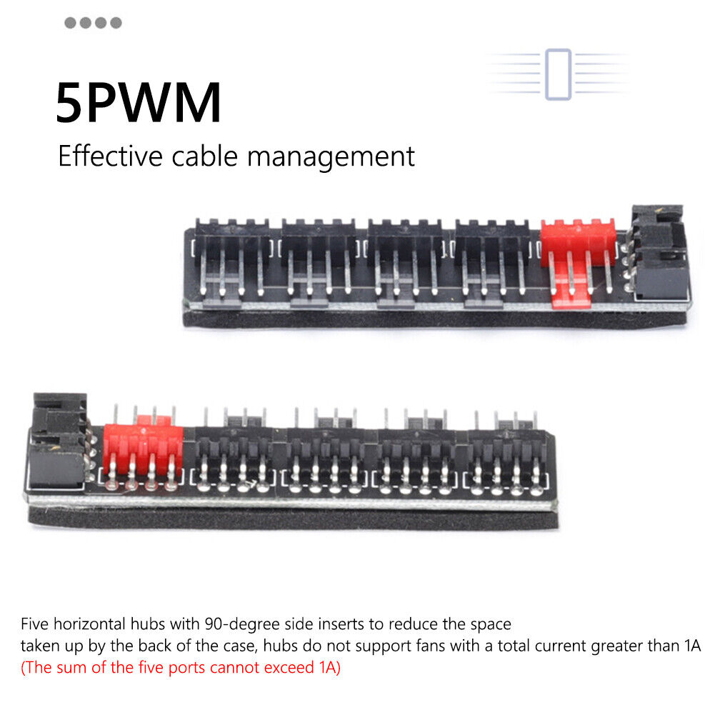 4 Pin PWM Cooler Fan Hub Splitter Extension PC Speed Controller Adapter