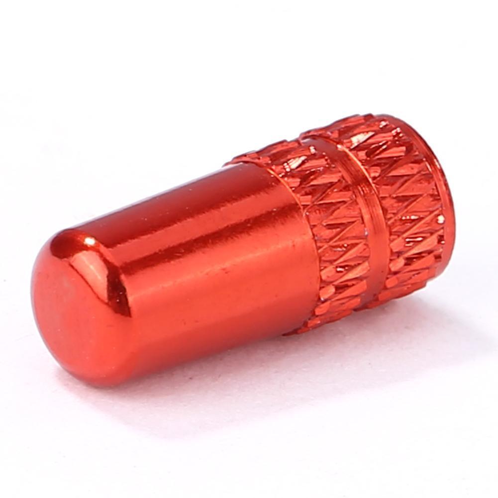 Aluminum Alloy Bicycle Tire Gas Nozzle Valve Cap Cycling Dust Cover (Red)