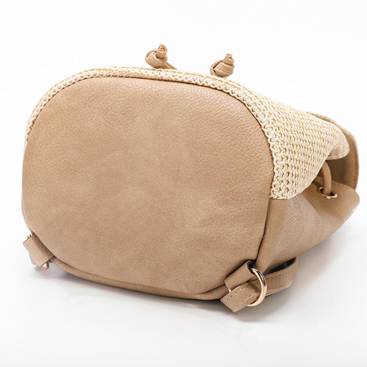 Straw Backpack Rattan Knitted Stylish Tote Handwoven for Summer Women Girls