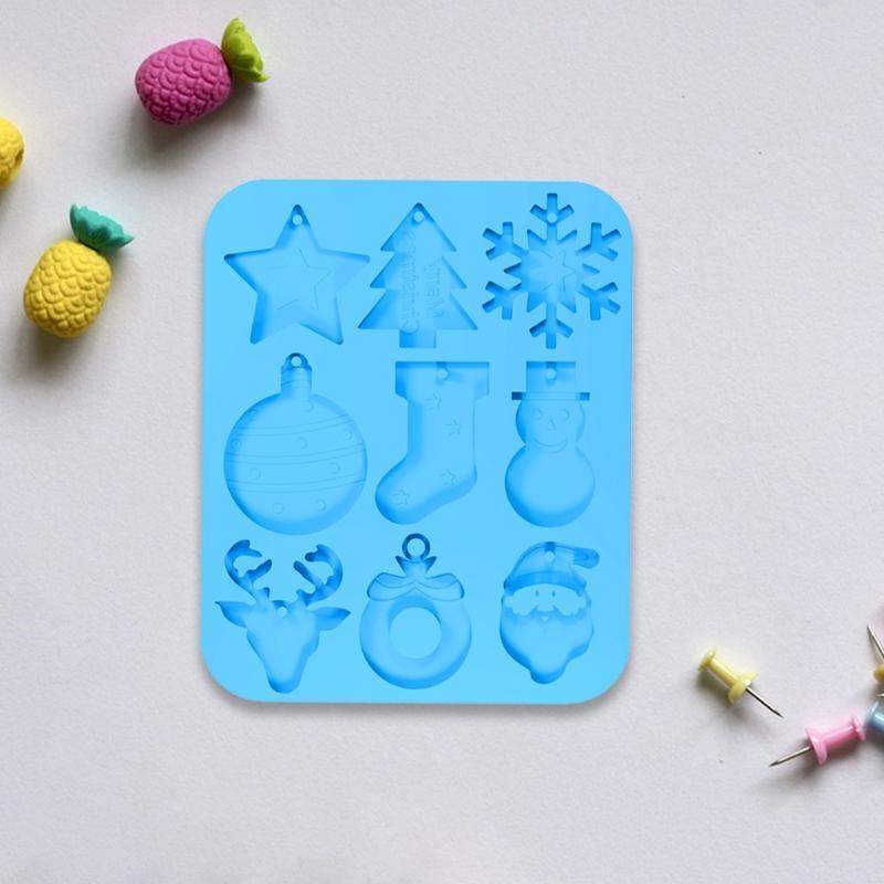 Shiny Glossy Christmas Keychain Silicone Mold for Christmas Love Gift Craft