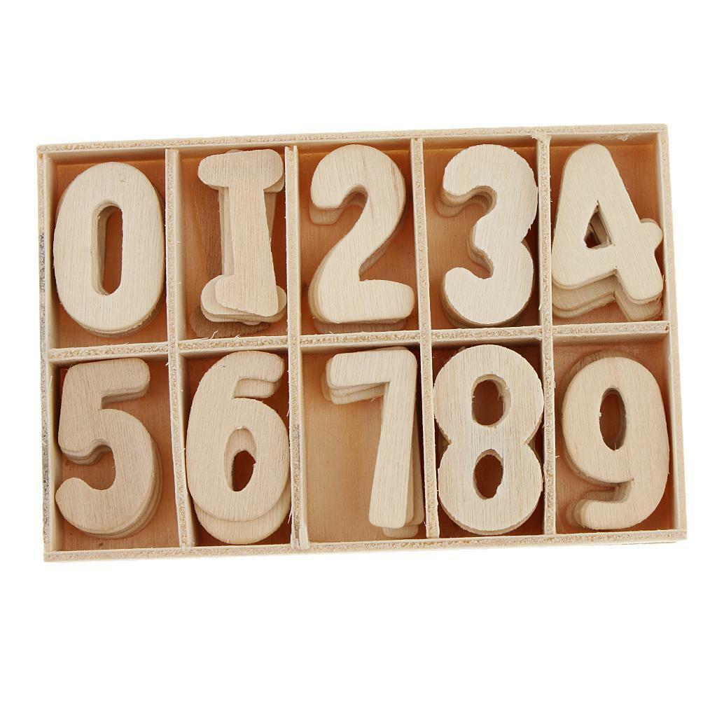 60X  children fun Wooden  Shape Craft Embellishments Learning