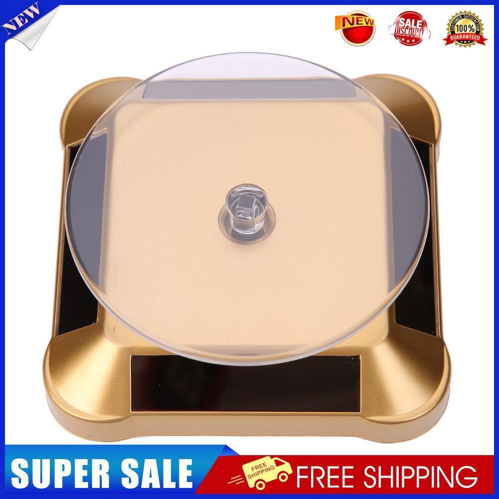 New Solar Showcase 360 Turntable Rotating Jewelry Watch Ring Display Stand